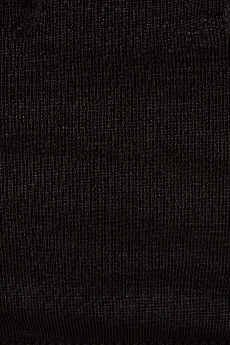 Black Ring Detail Strapless Crop Top