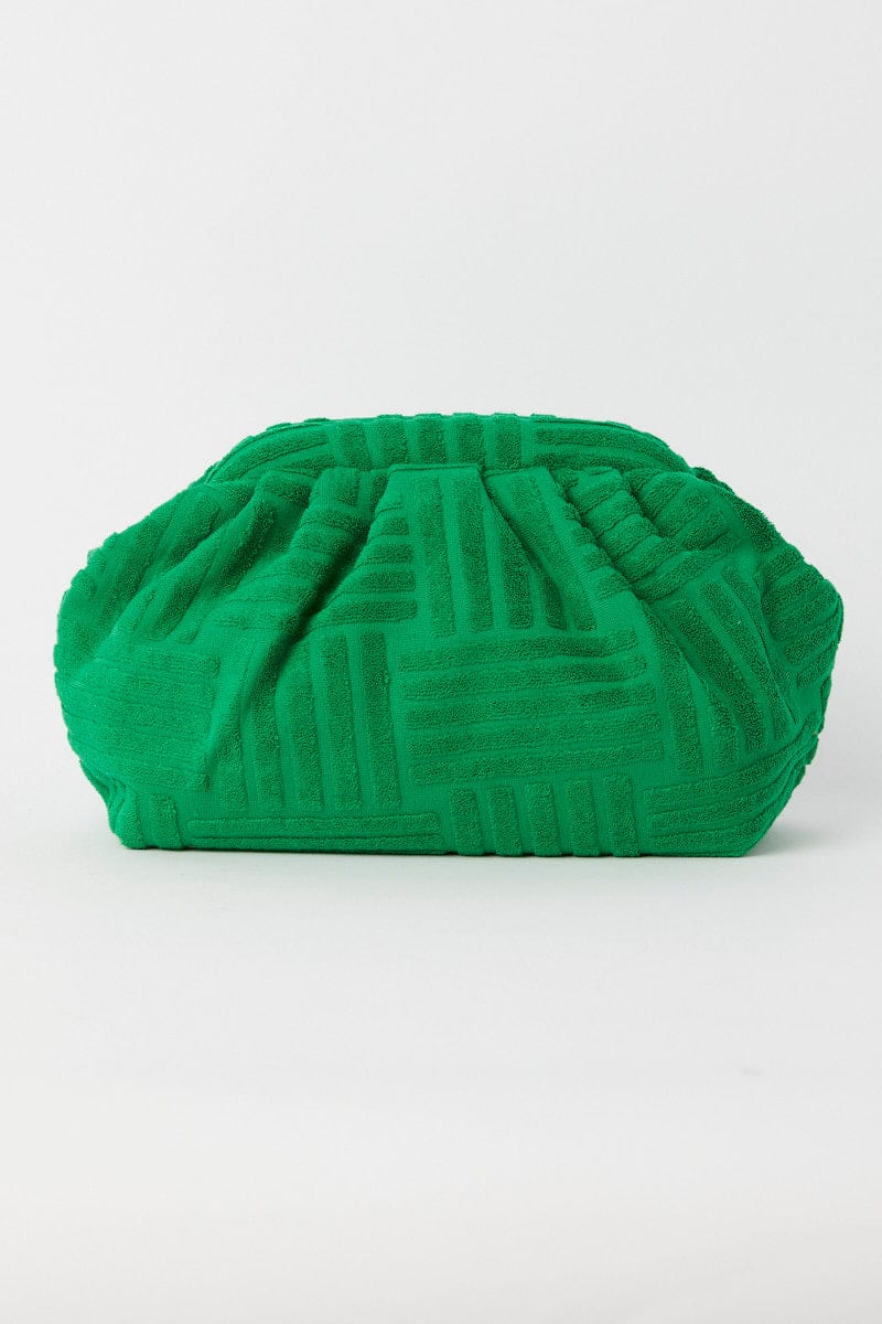 Green Toweling Detail Crossbody Bag
