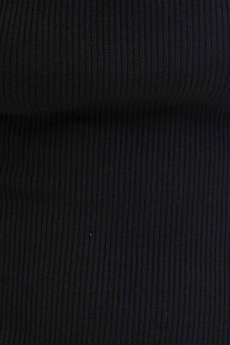 Black Dress Long Sleeve Midi Knit