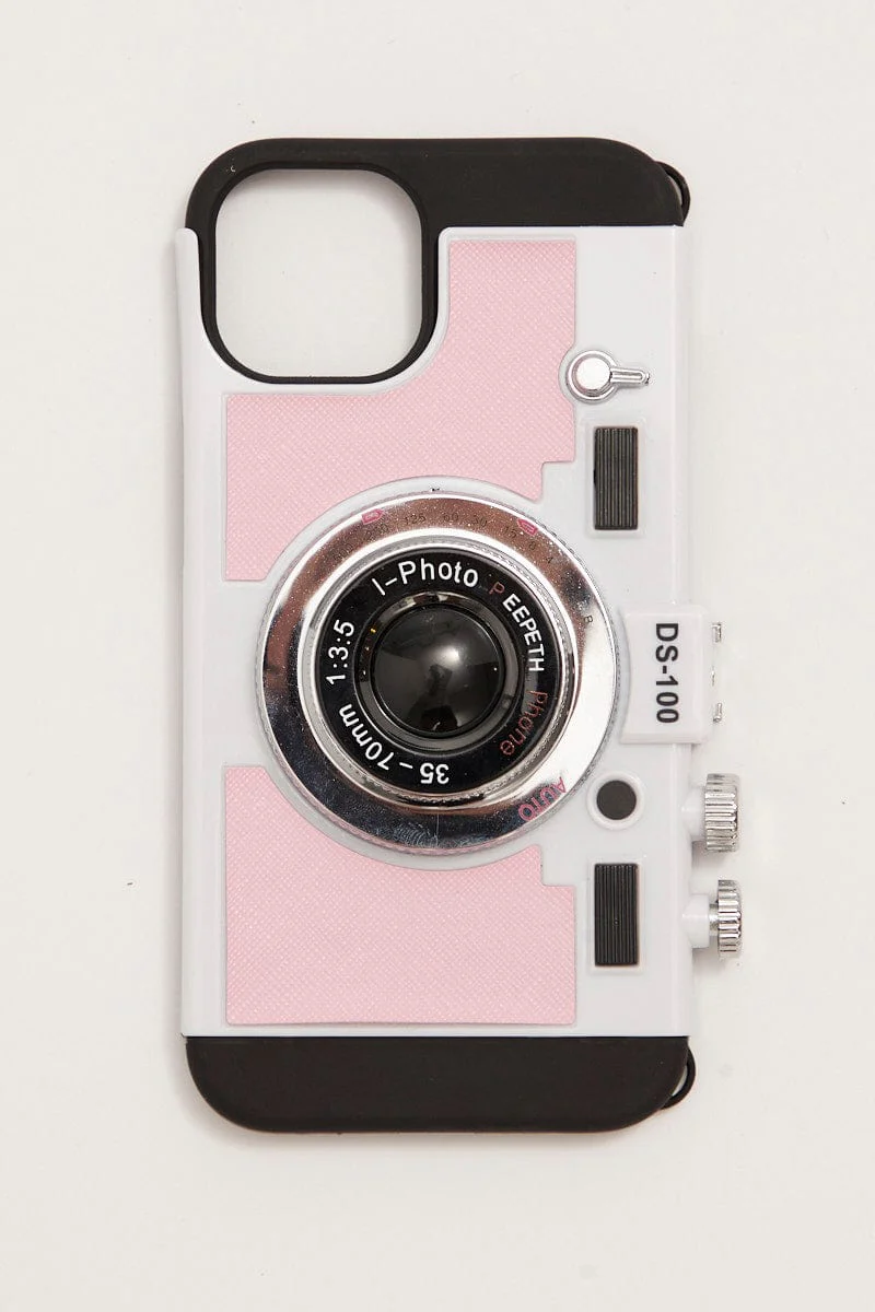 Pink Vintage Camera Design Phone Case For Iphone 14