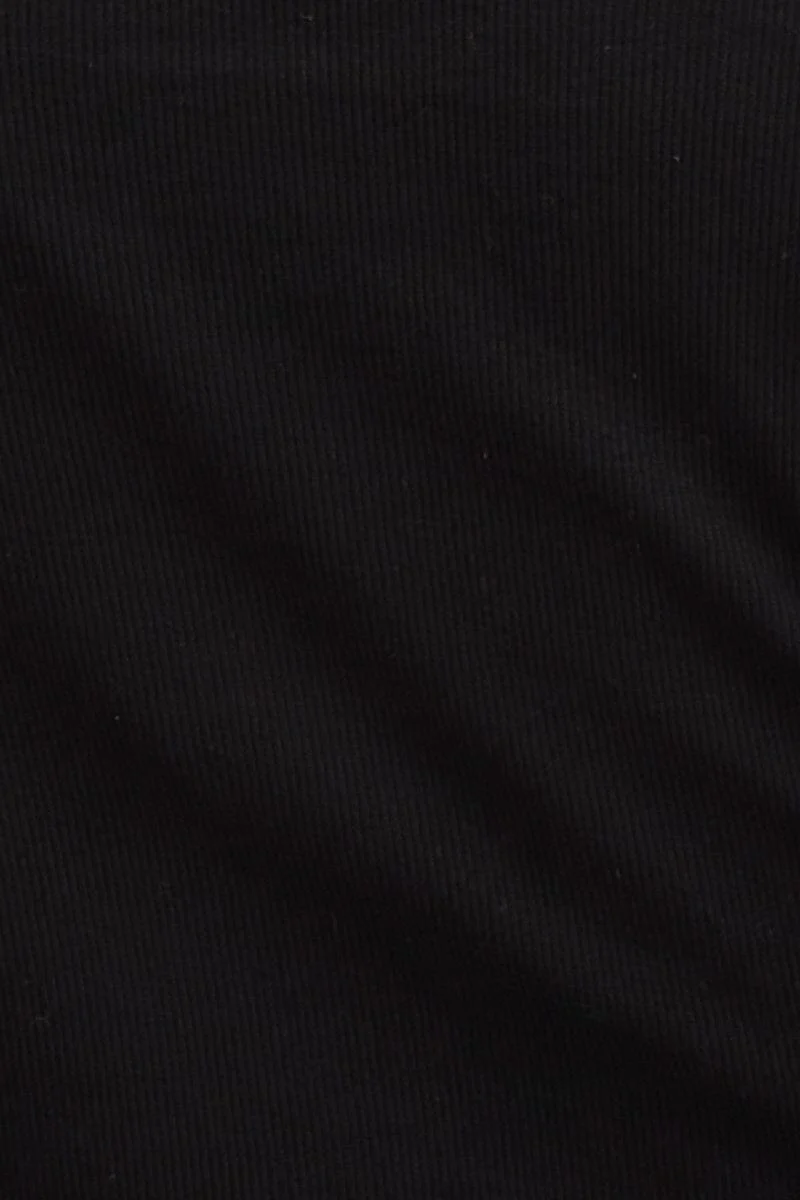 Black Crop Top Long Sleeve Crew Neck Seamless