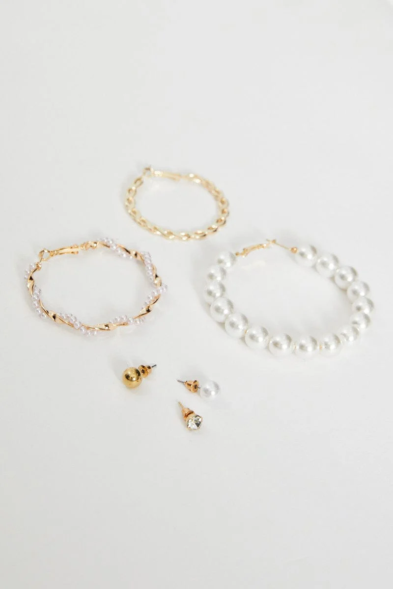 Gold 6 Pack Earrings