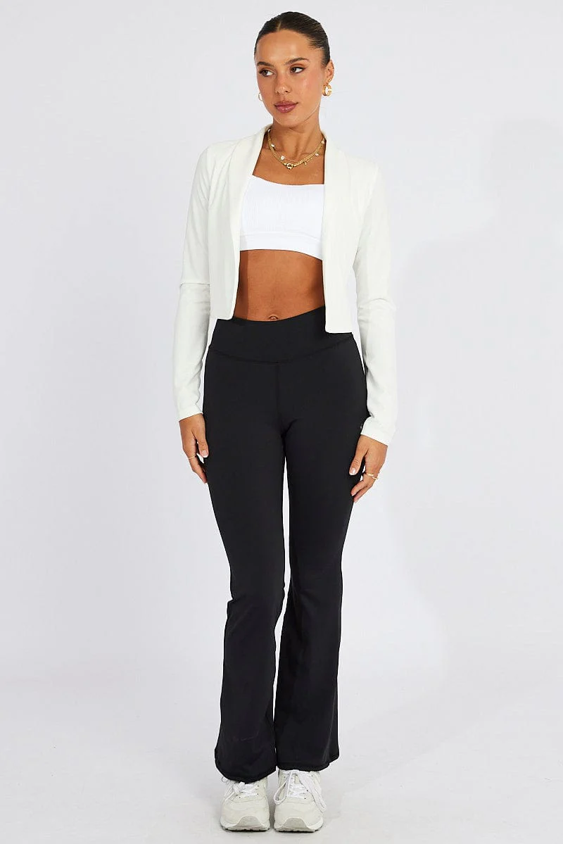 White Crop Jacket 3/4 Sleeve
