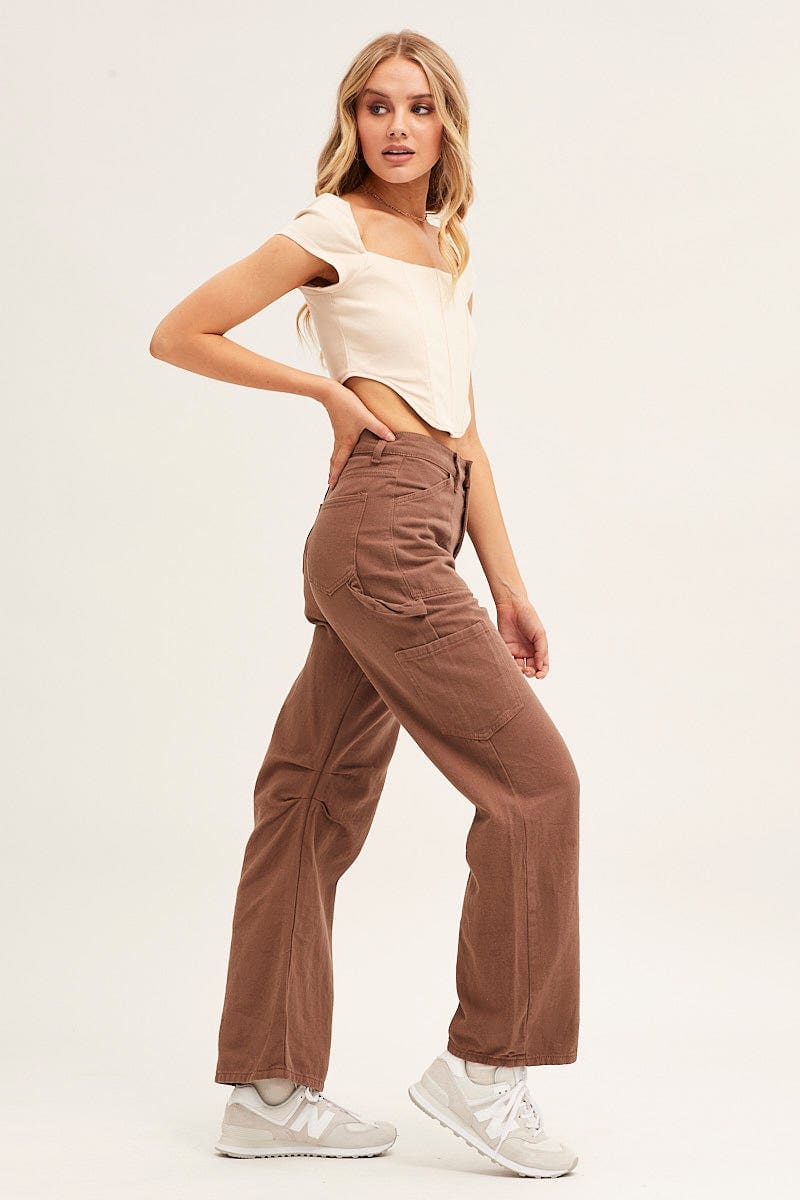 Brown Carpenter Jeans Cargo Pocket