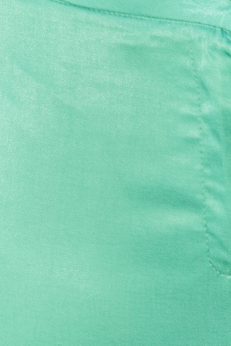 Green Wide Leg Pants High Rise