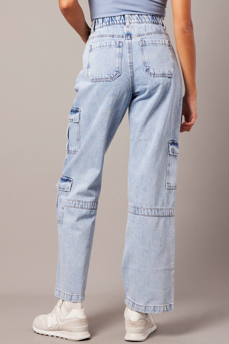 Denim Cargo Jean Wide Leg