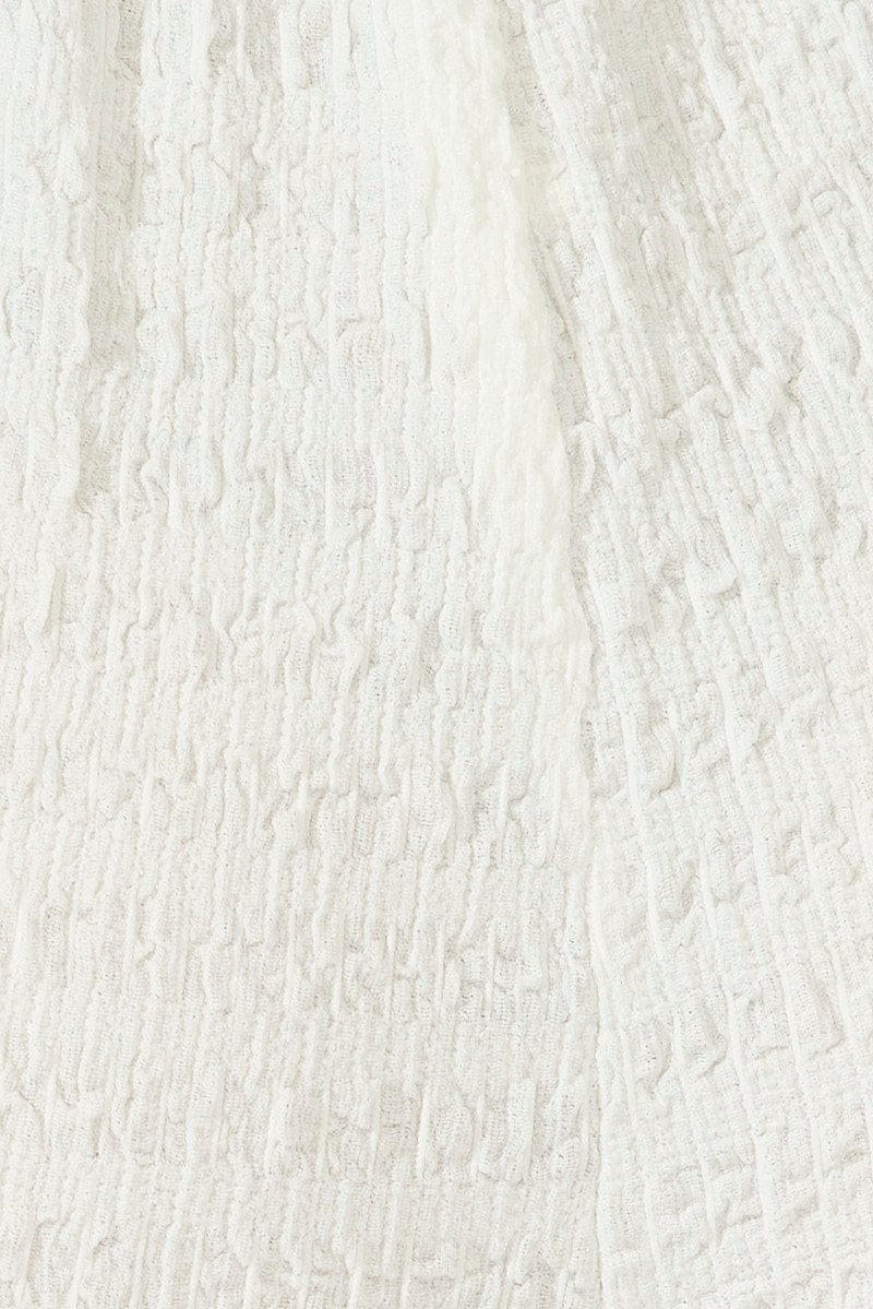 White Flare Leg Pants Textured Jersey