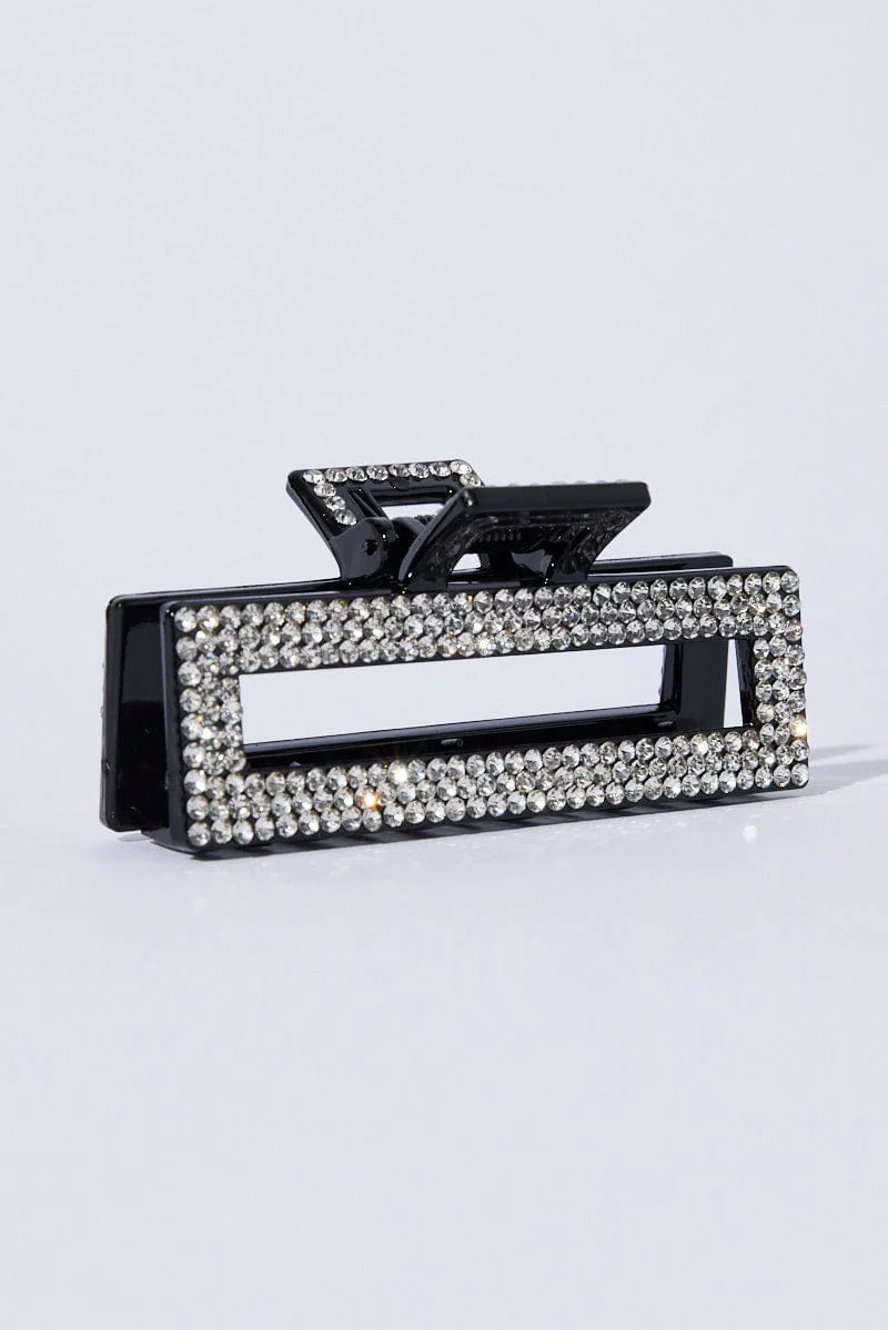 Black Rectangle Hair Claw Clip