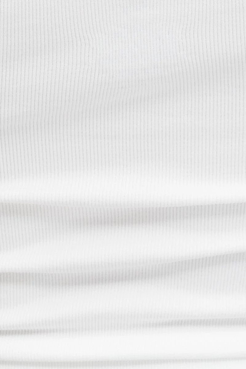 White Singlet Top Round Neck Seamles