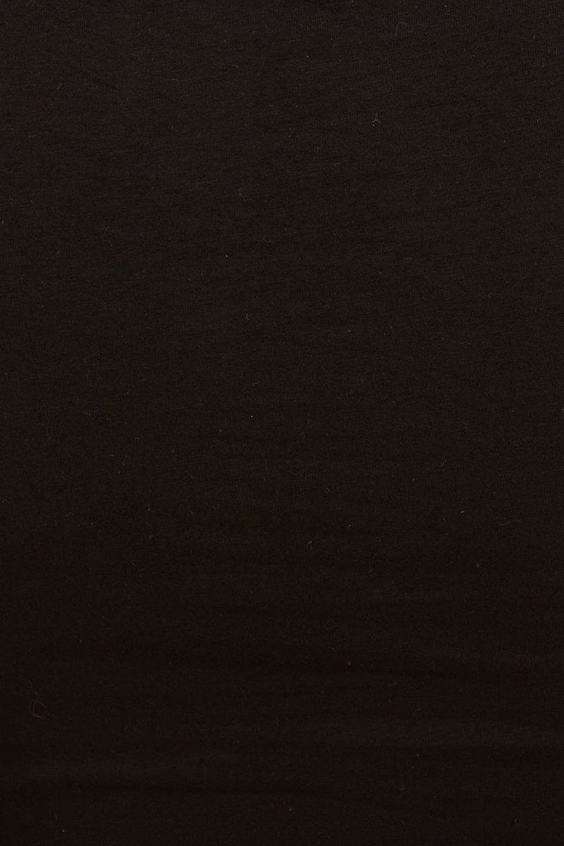 Black Essential Cotton Stretch Short Sleeve Crop T-Shirt