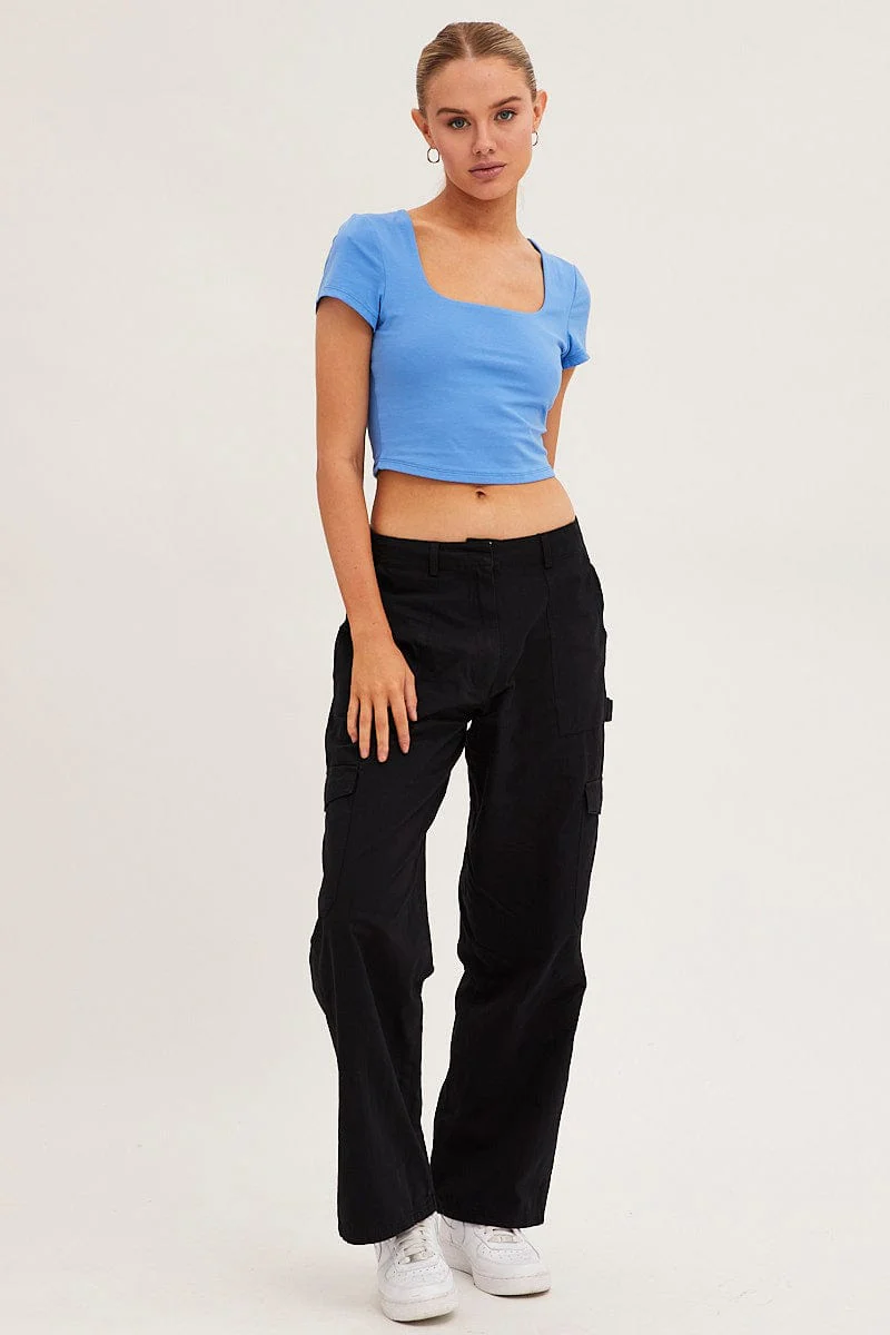 Ocean T Shirt Short Sleeve Crop Cotton