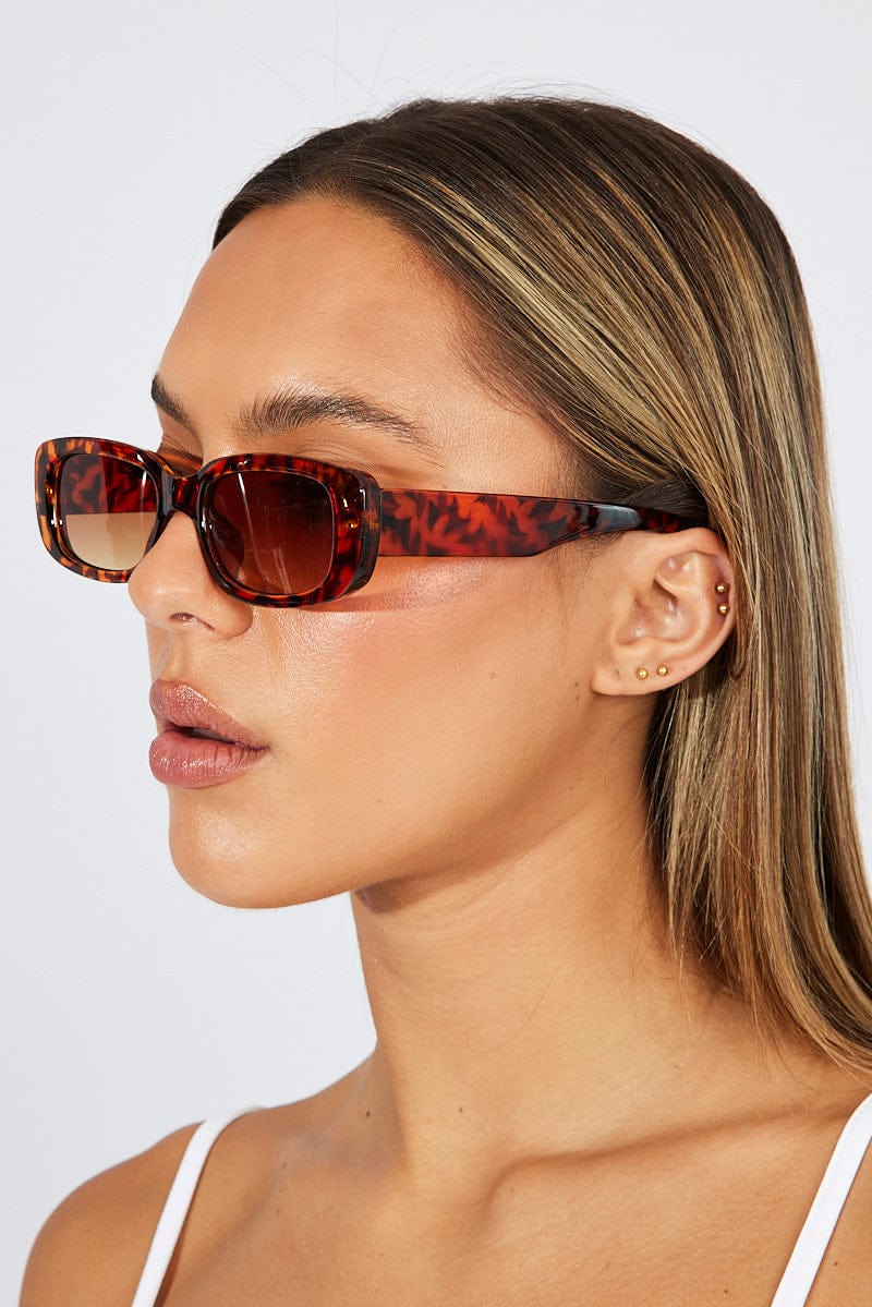 Brown Animal Print Fashion Sunglasses