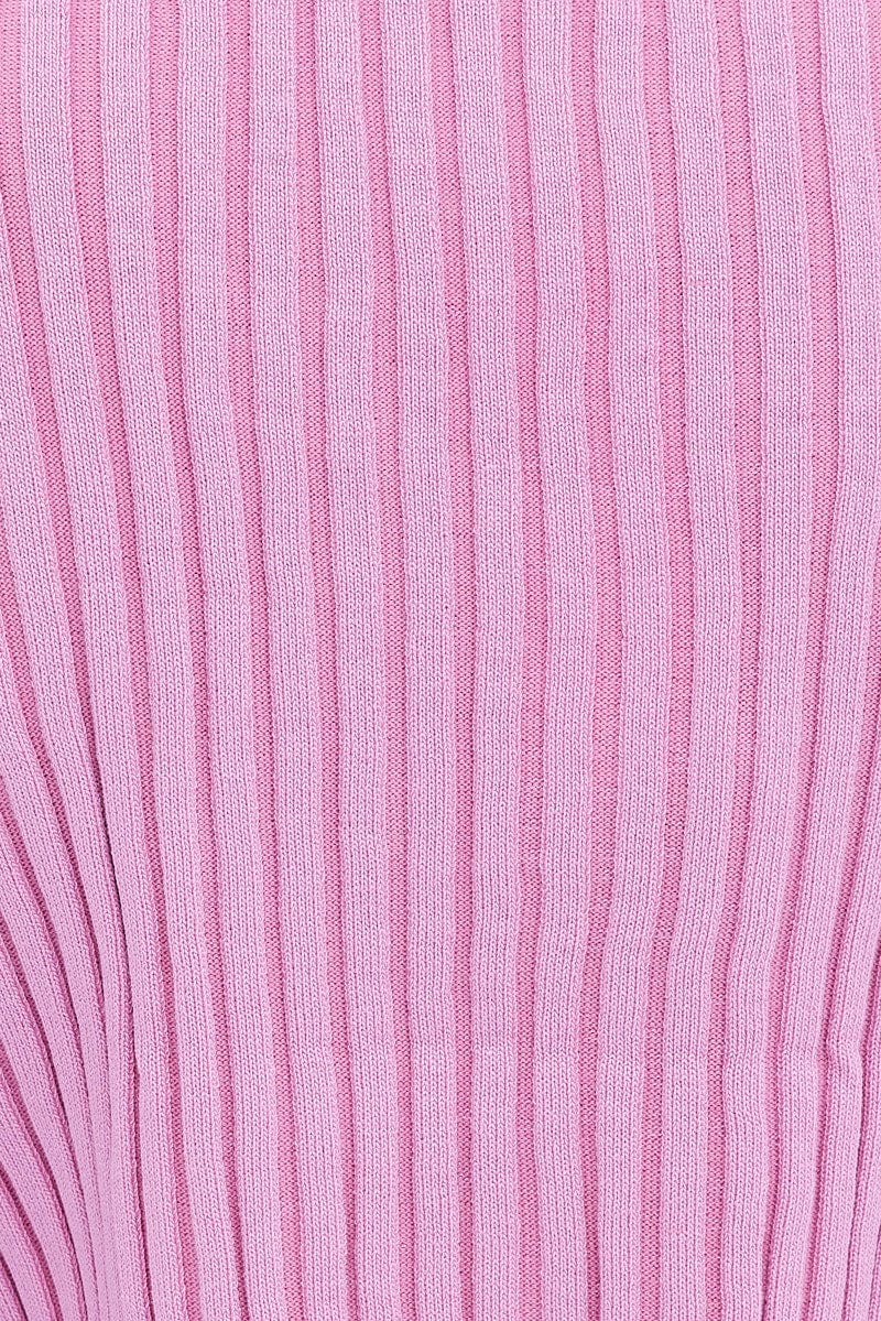 Pink Knit Mini Skirt Lounge Set