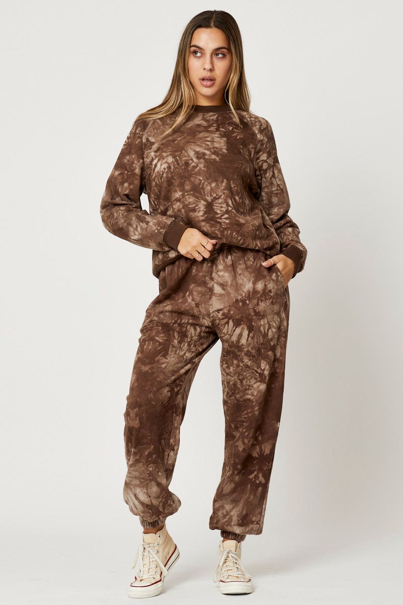 Multi Tie Dye Slouch Track Pants