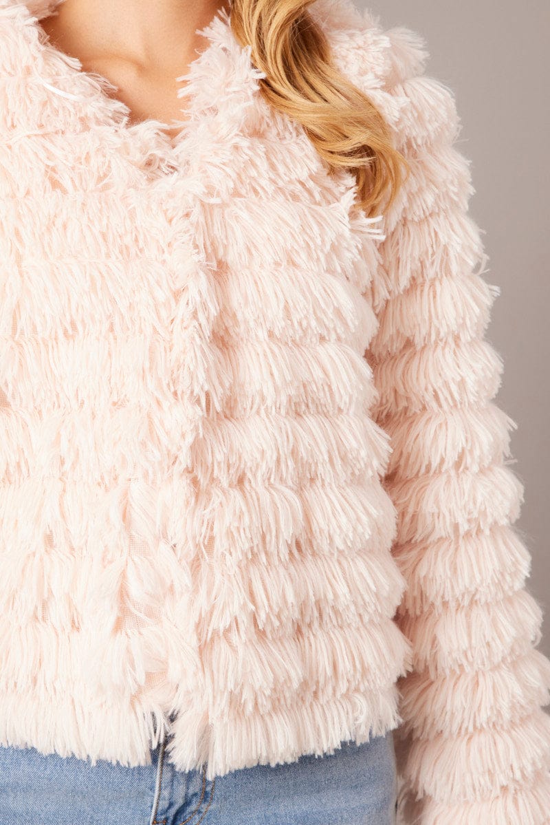 Pink Shag Faux Fur Jacket