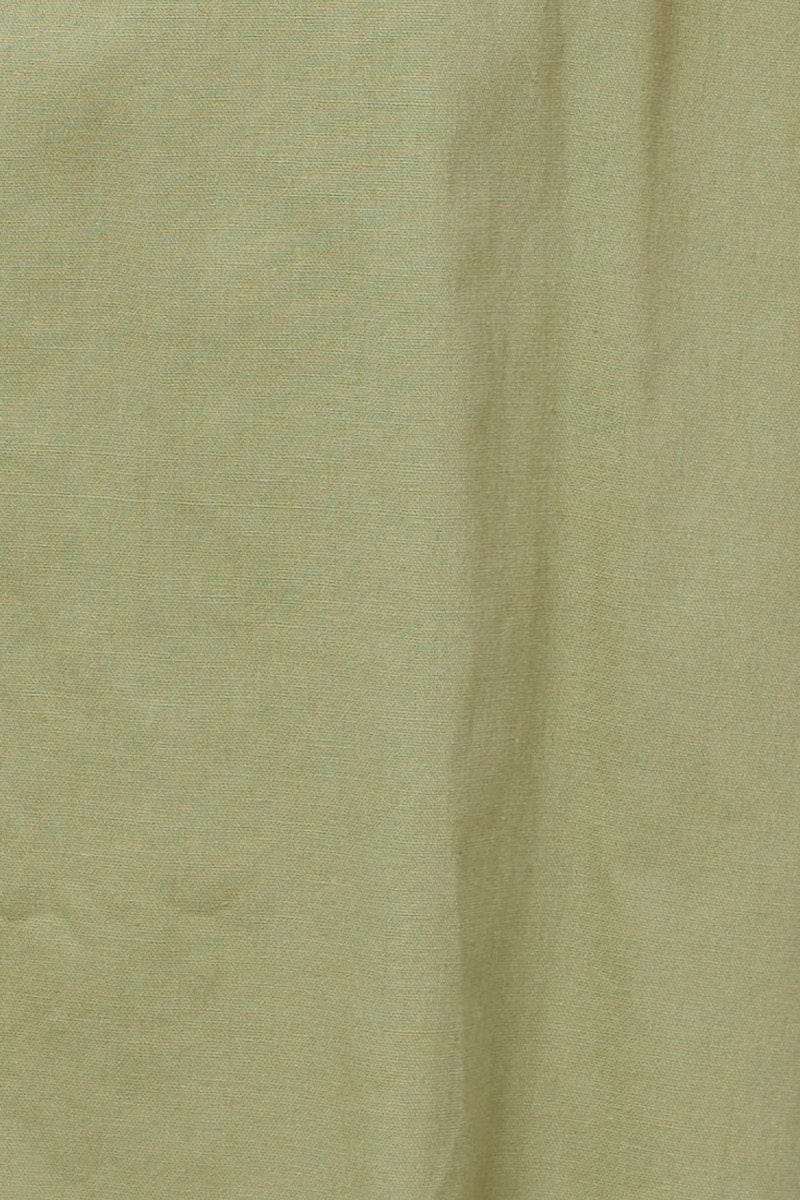 Green Mini Dress Short Sleeve Square Neck