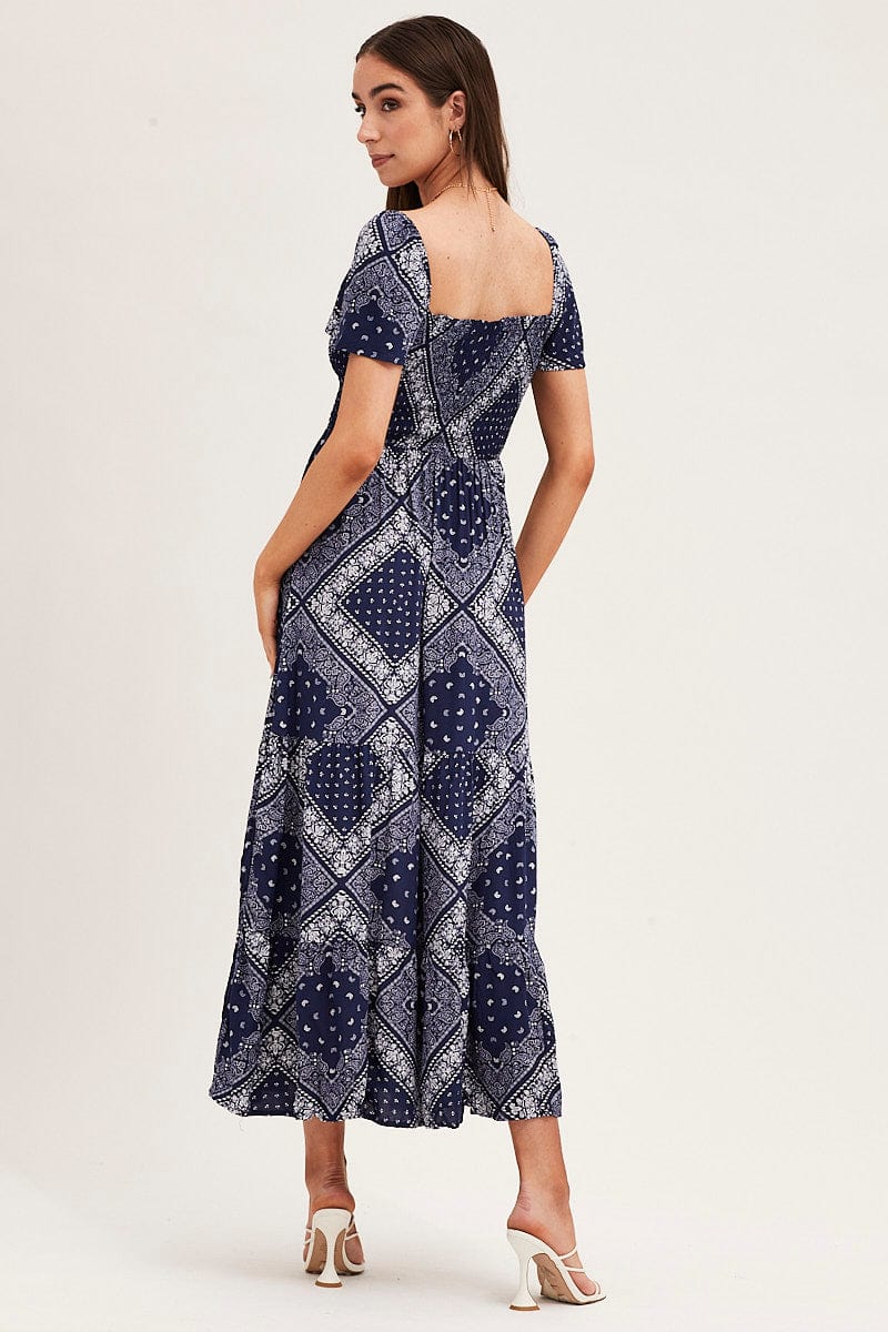 Boho Print Midi Dress