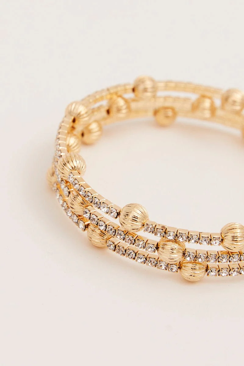 Gold Rhinestone Bangle