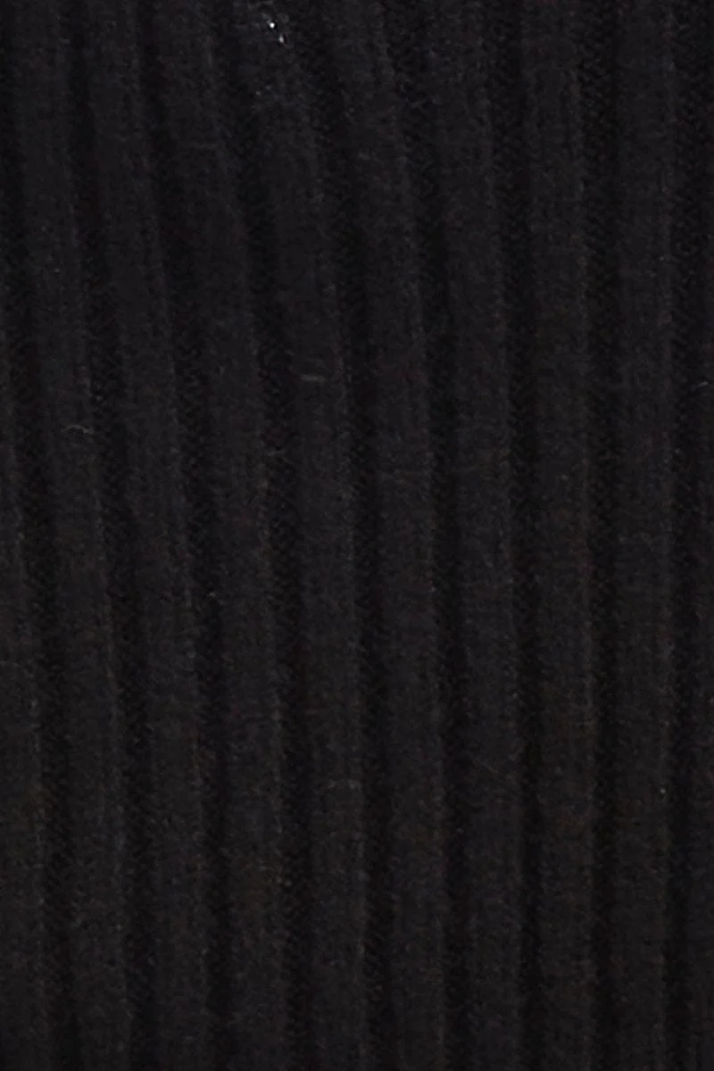 Black Knit Top Sleeveless Crop Cross Over