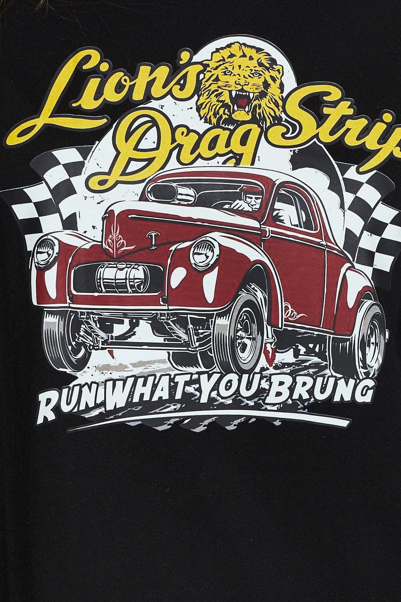 Black Graphic T Shirt Short Sleeve