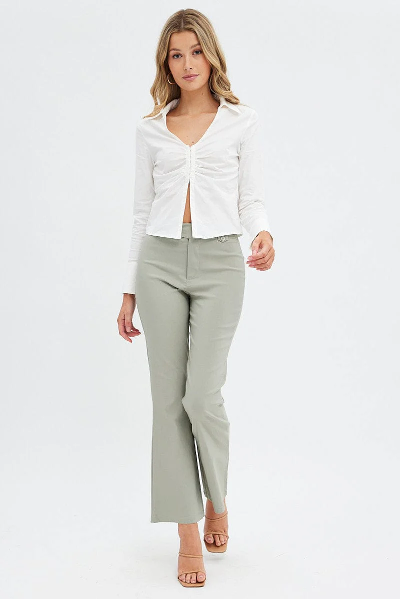 White Shirt Long Sleeve Collar