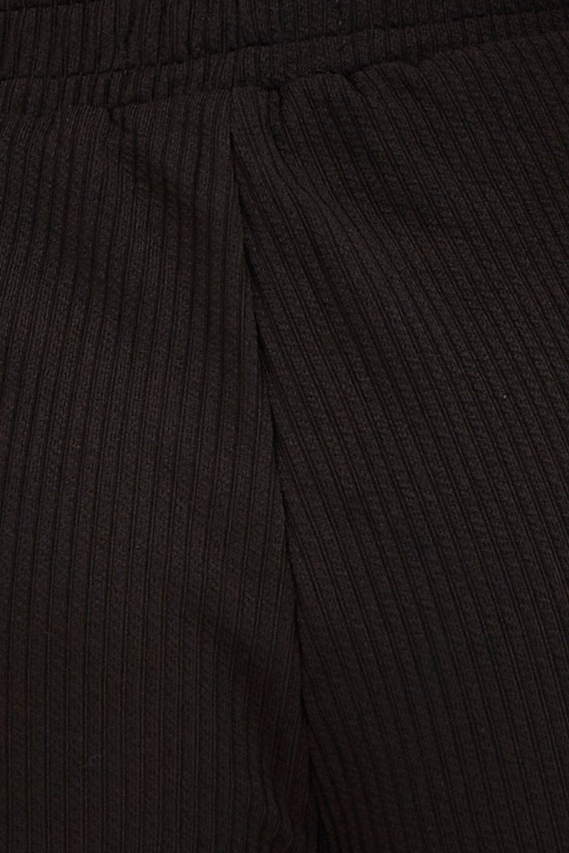 Black Rib Jersey Crop And Shorts Set