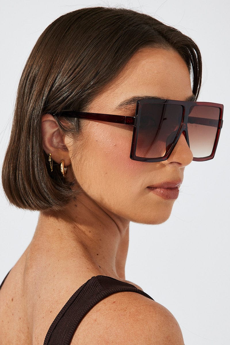 Brown Oversize Fashion Sunglasses