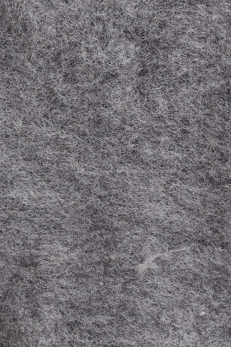 Grey Knit Top Long Sleeve Round Neck