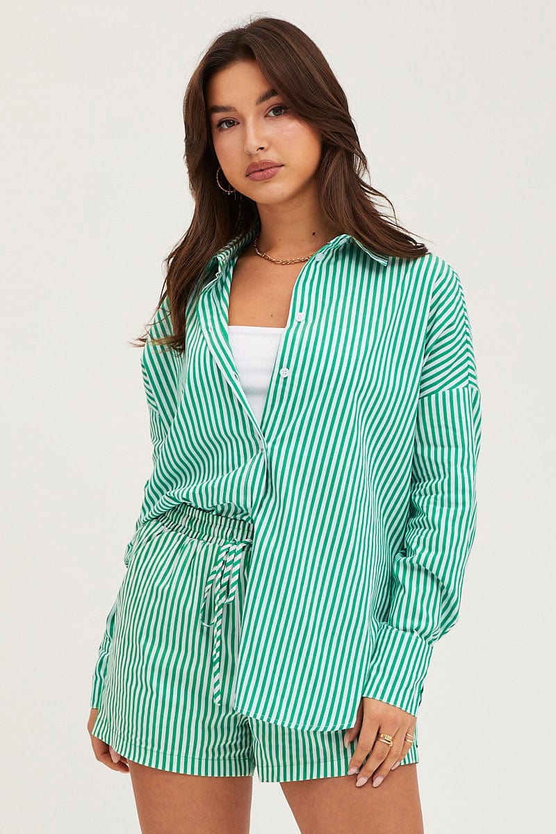 Stripe Mini Shorts High Rise