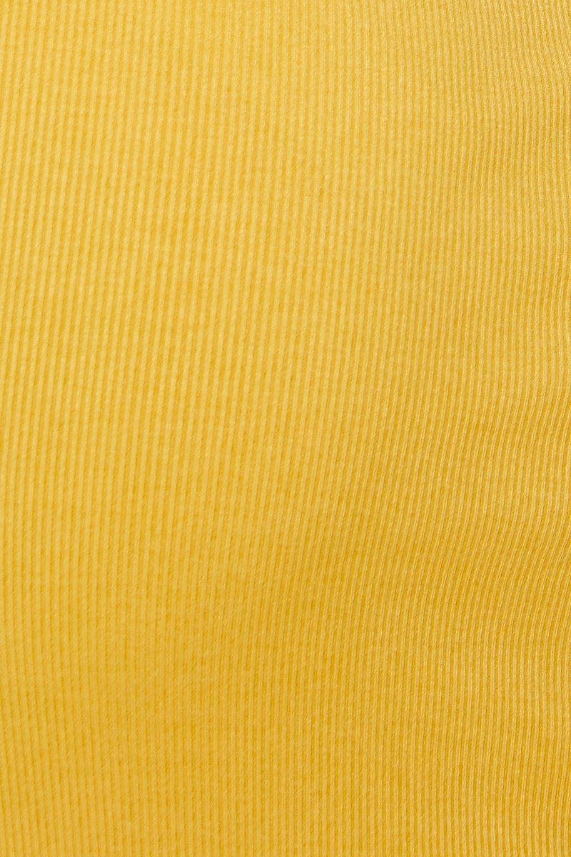 Orange Midi Dress Ribbed Cut Out