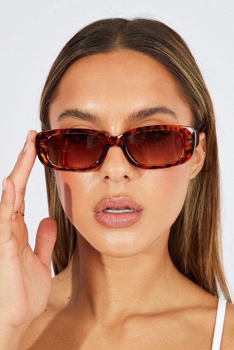 Brown Animal Print Fashion Sunglasses