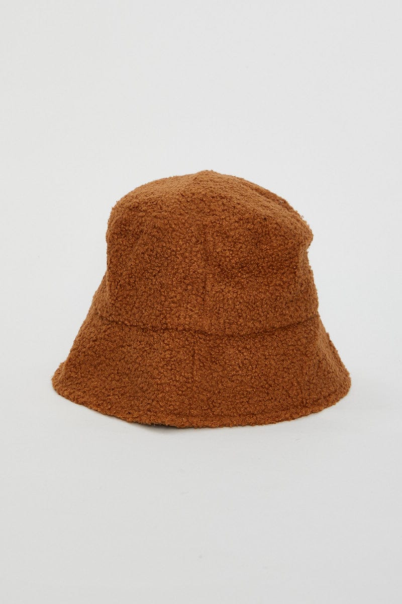 Brown Fuzzy Bucket Hat