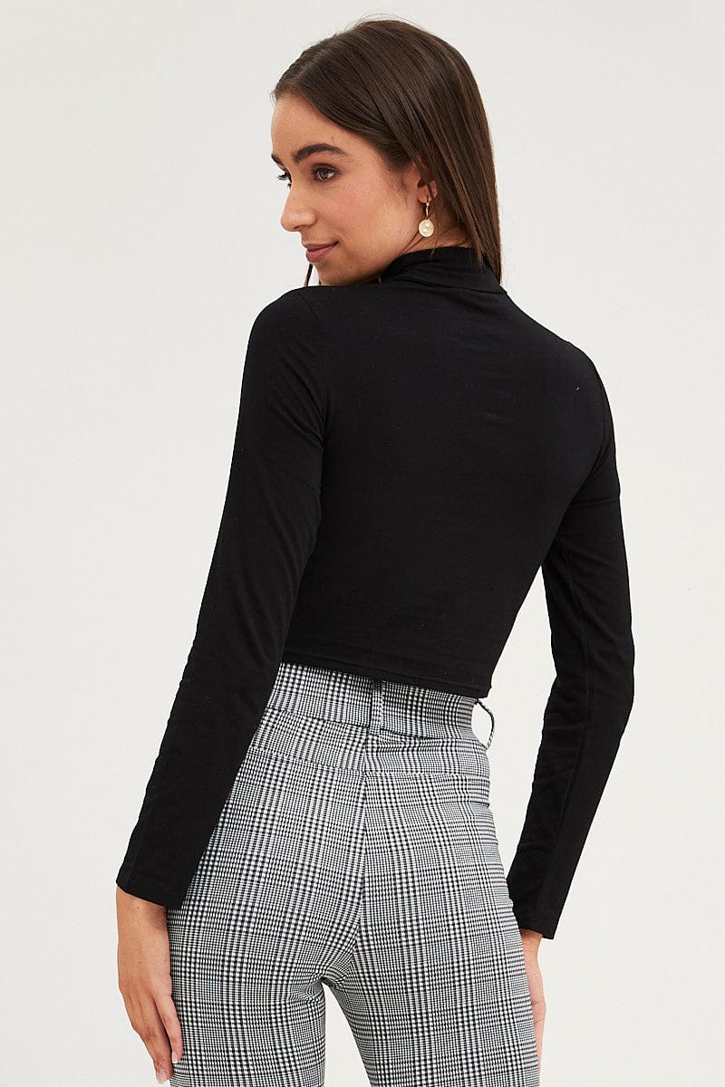 Black Top Long Sleeve High Neck