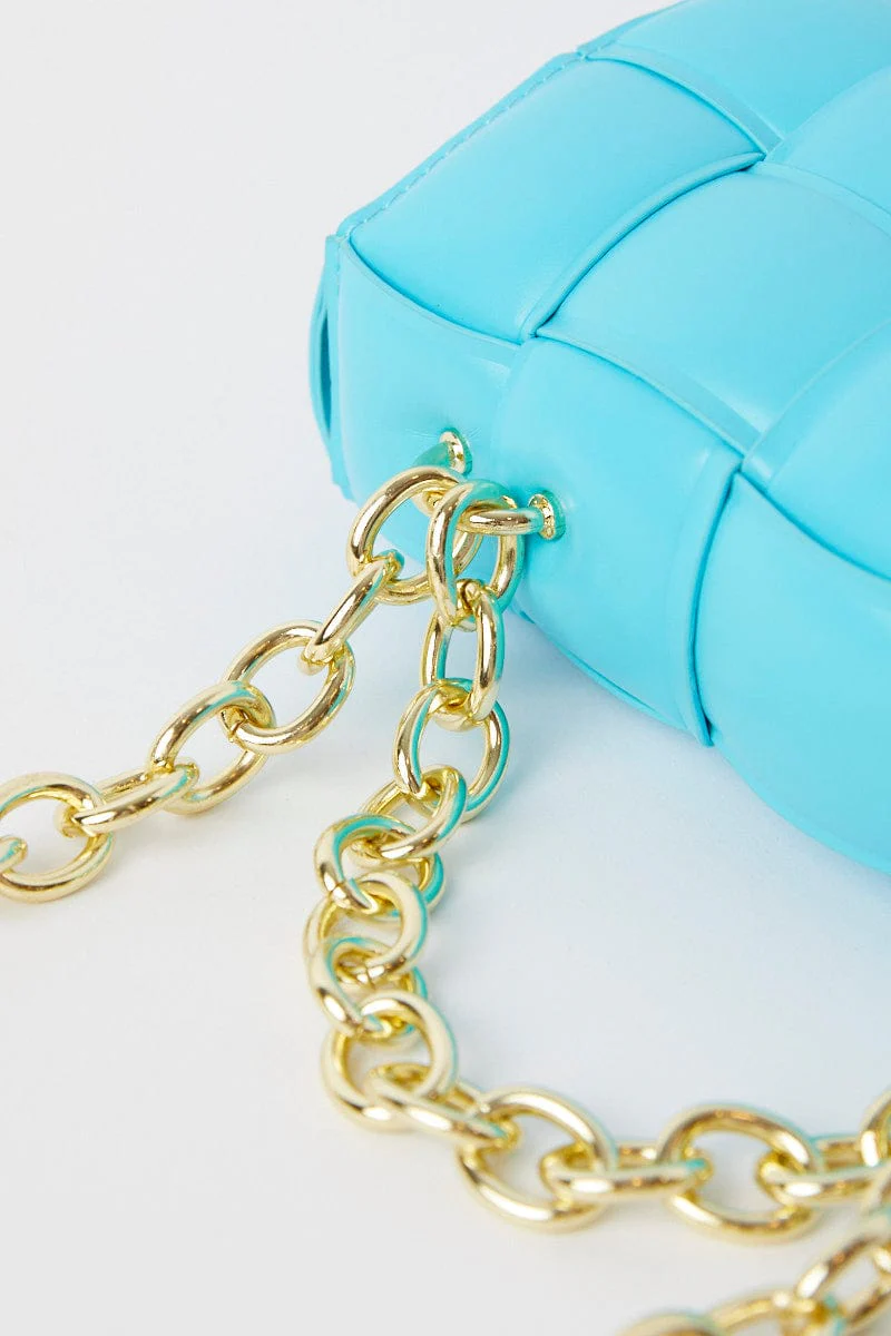 Blue Quilt Crossbody Bag