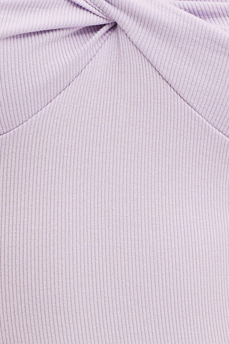 Purple Twist Front Top Ribbed
