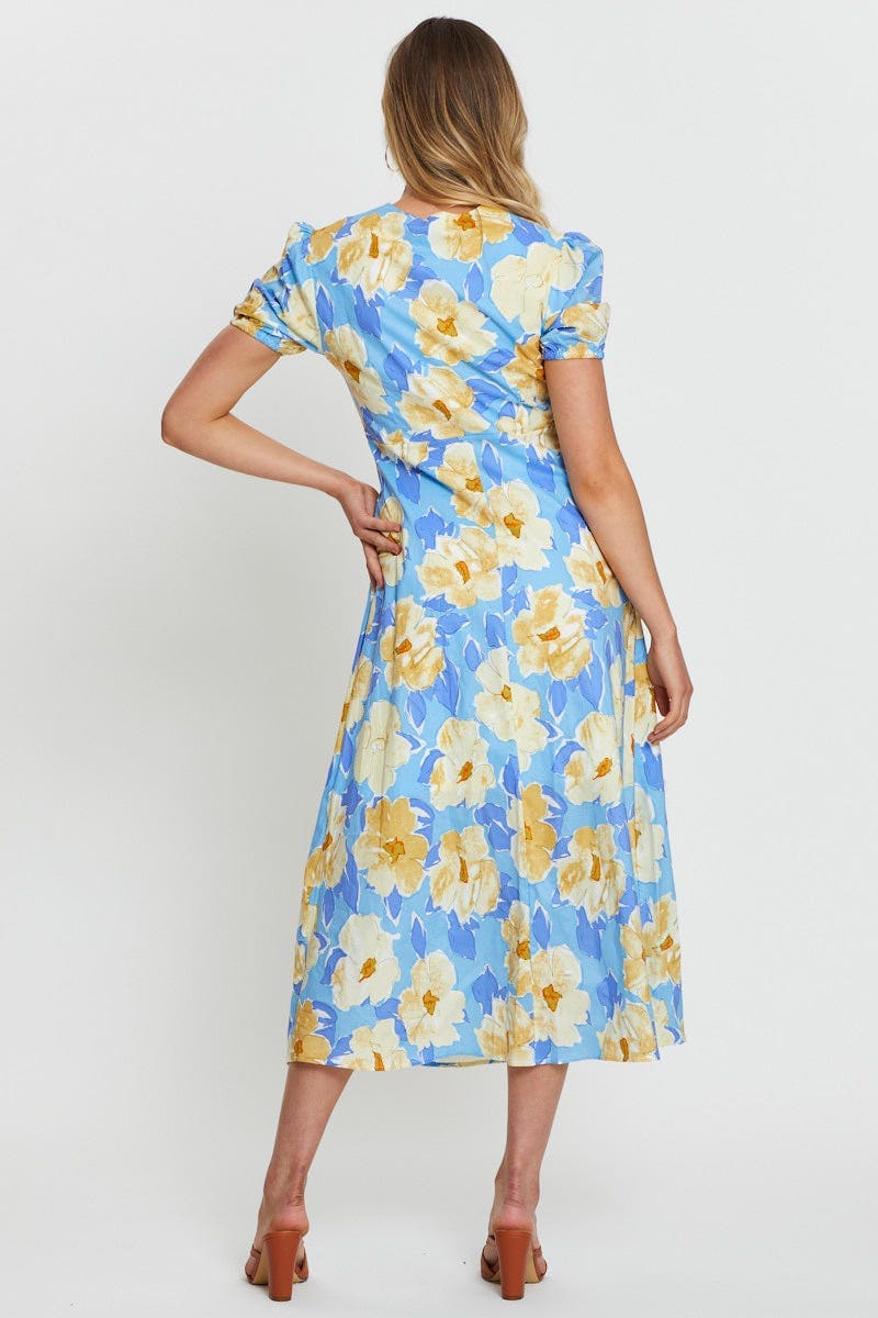 Print A Line Dress Maxi