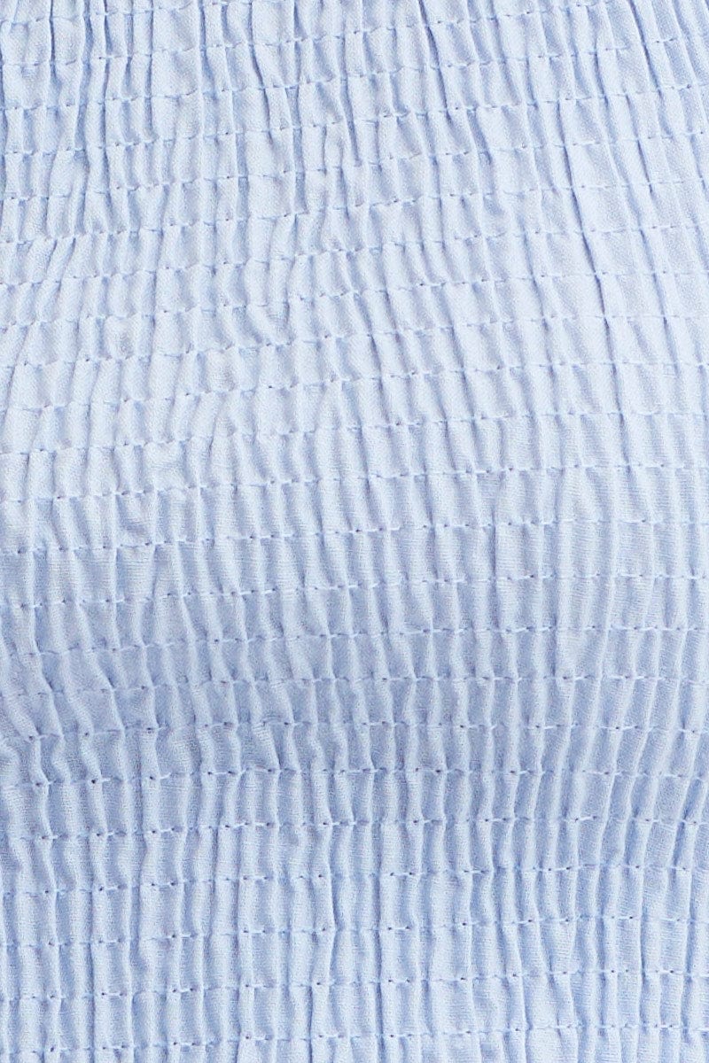 Blue Crop Top Short Sleeve