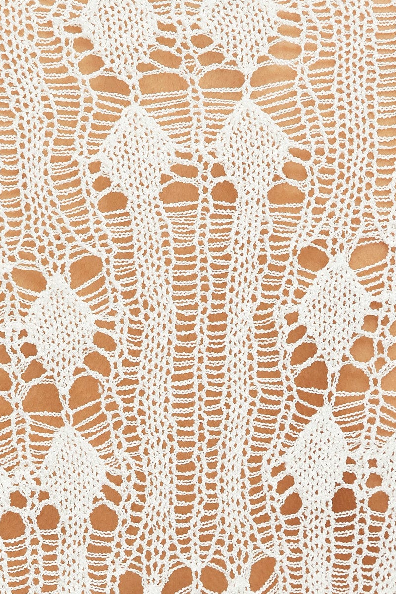 White Knit Top Long SLeeve Crew Neck