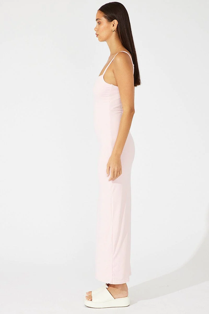 Pink Supersoft Slim Fit Maxi Dress
