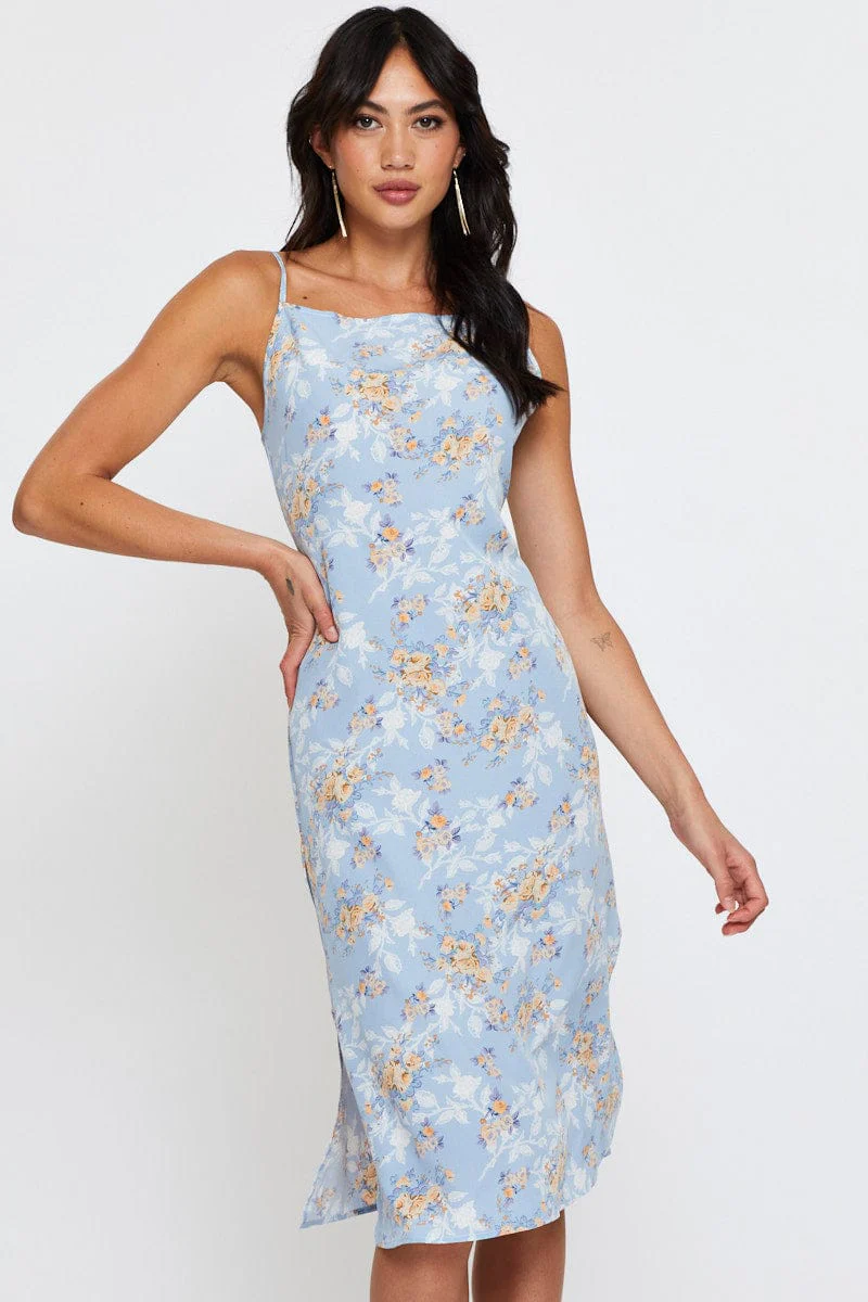 Print Midi Dress Sleeveless