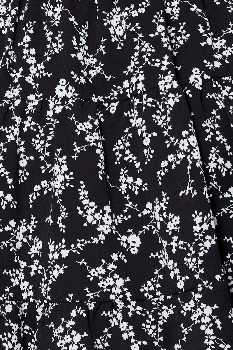 Print Flare Skirt Mini High Rise