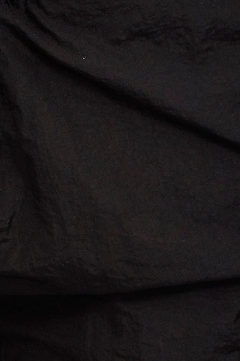 Black Utility Relaxed Pant Low Rise