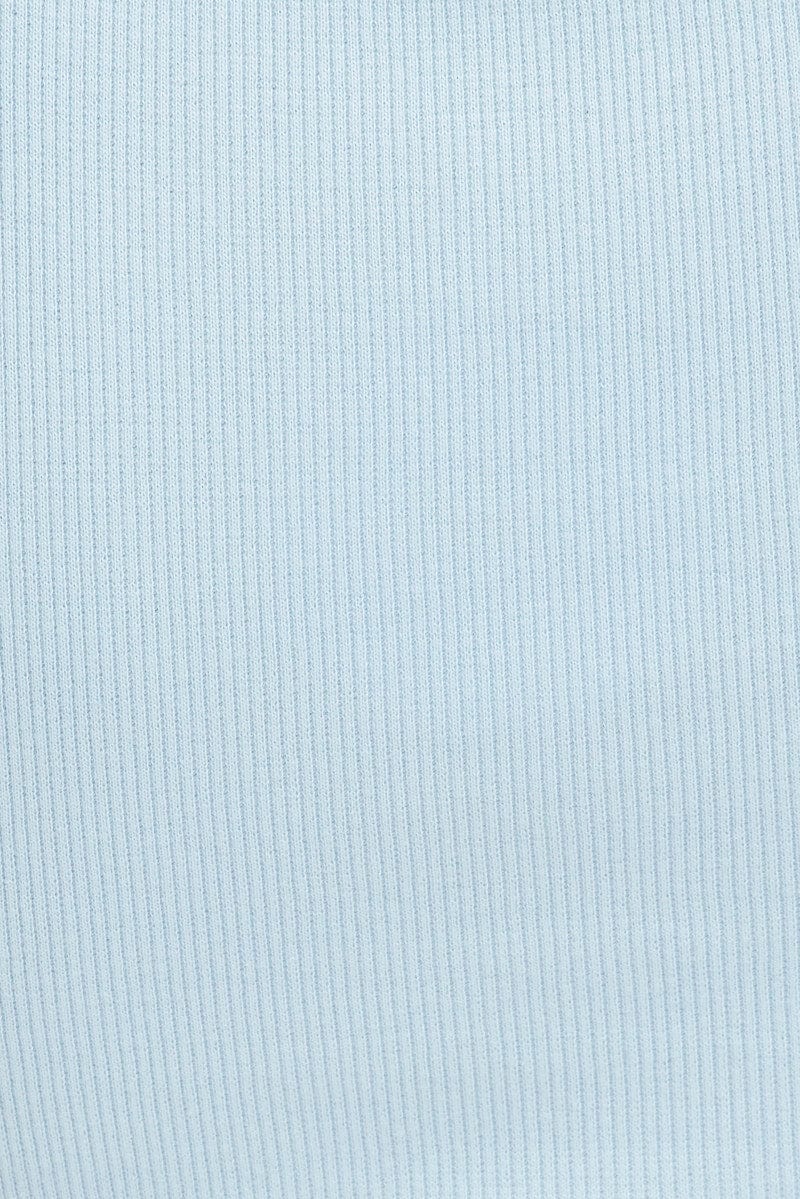 Blue Tank Top Sleeveless Crew Neck