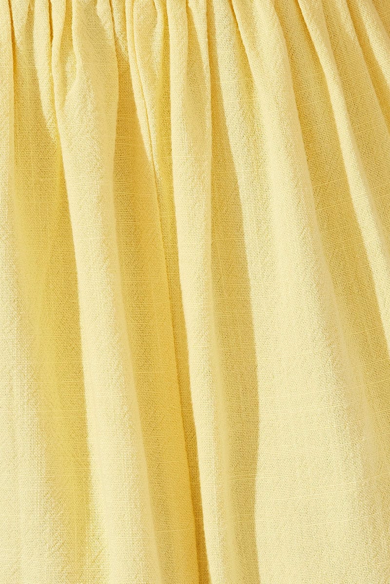 Yellow Fit And Flare Dress Sleeveless Mini