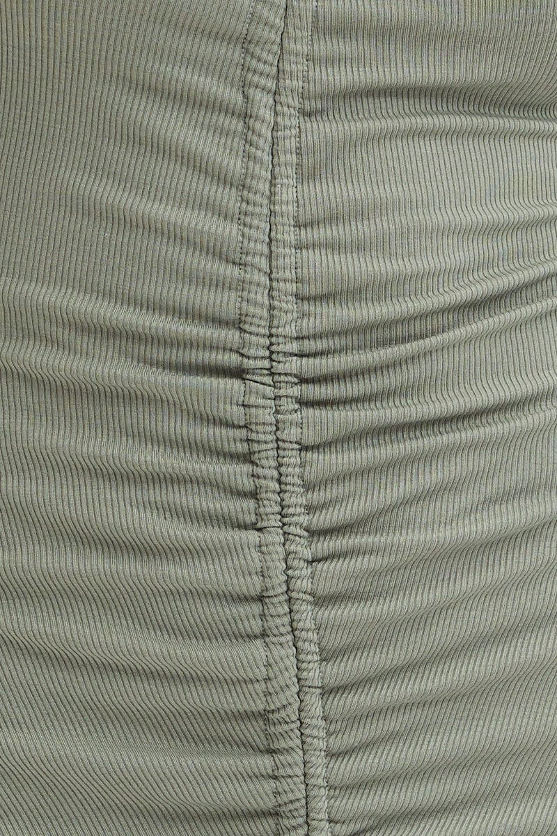 Green Dress Long Sleeve Mini Collar