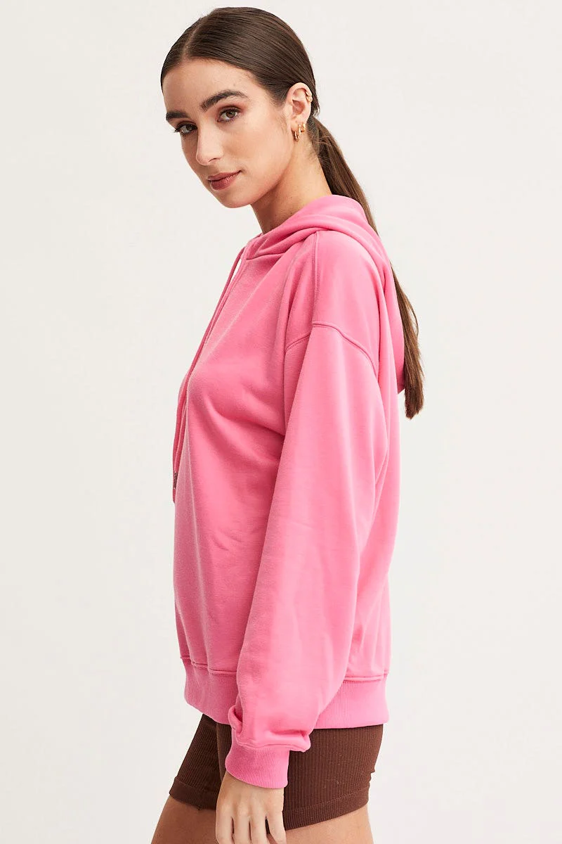 Pink Hoodie Long Sleeve