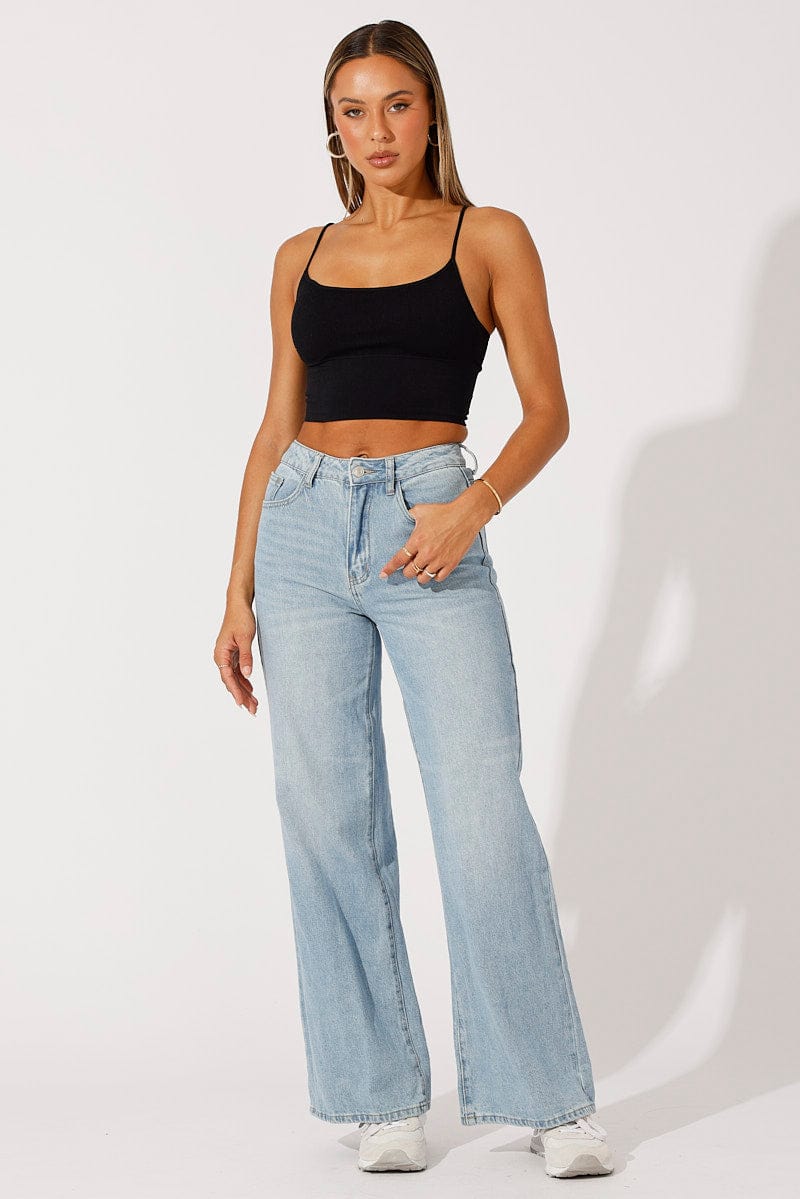 Black Bralette Round Neck Seamless