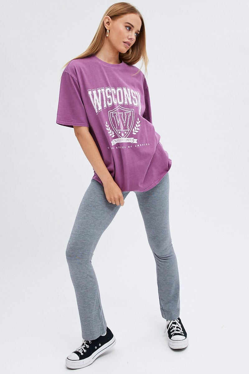 Purple Graphic Tee Short Sleeve