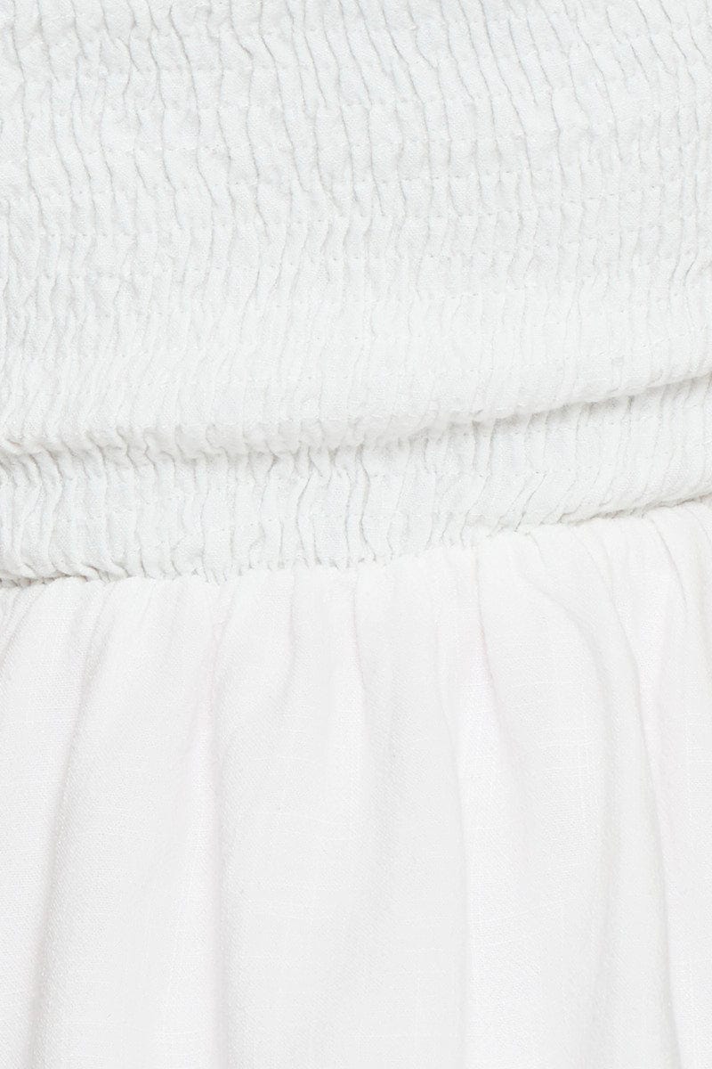 White Peplum Top Sleeveless V-Neck