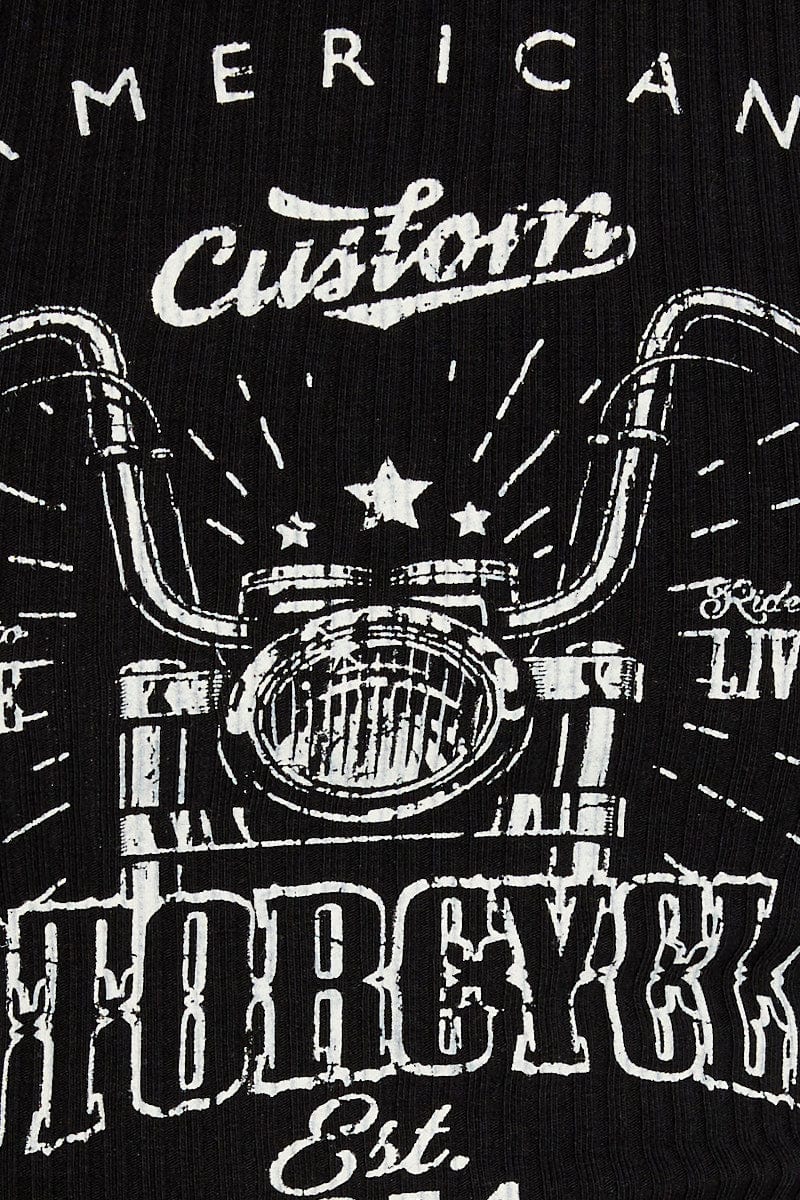 Black Crop Tank Sleeveless Crew Neck